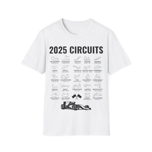 2025 Schedule Formula Racing Formula Car Retro Vintage T-Shirt For Men Women T-Shirt