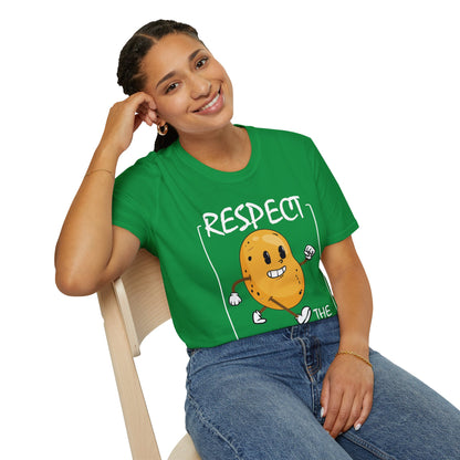 Funny Respect The Potato Gift Men Cute Root Vegetable Lovers Vegan T-Shirt For Men Women T-Shirt