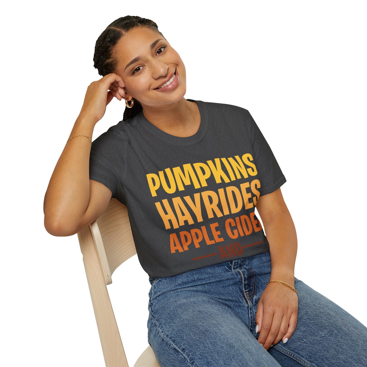 Pumpkins Hayrides Apple Cider & Falling Leaves Halloween T-Shirt Men Women