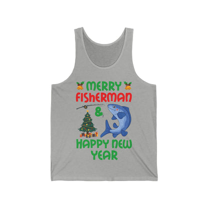 Funny Bass Fishing Merry Fishmas And Happy New Year Christmas Xmas Tank Top