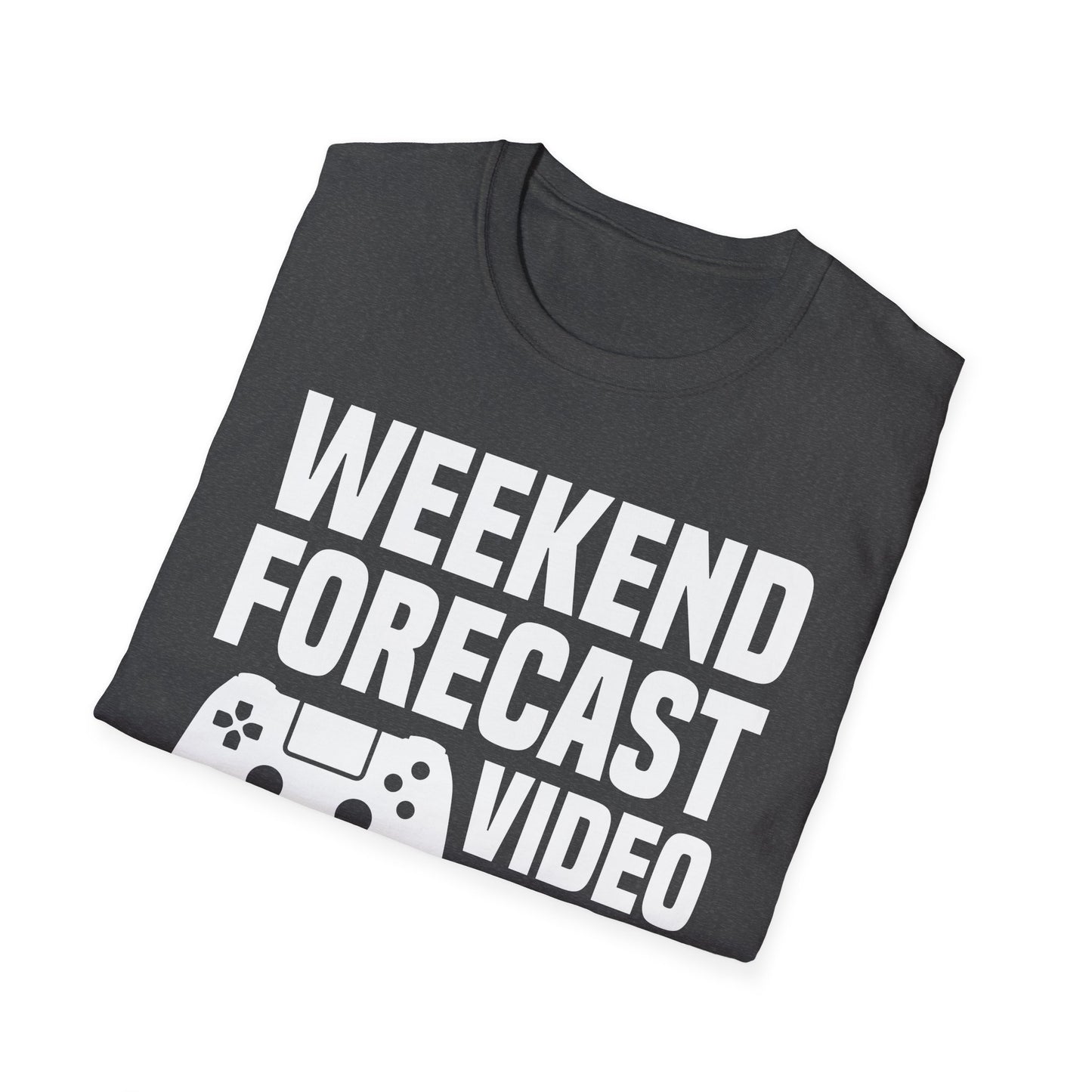 Funny Weekend Forecast Video Games and Pizza Gamer Gaming T-Shirt Men Women