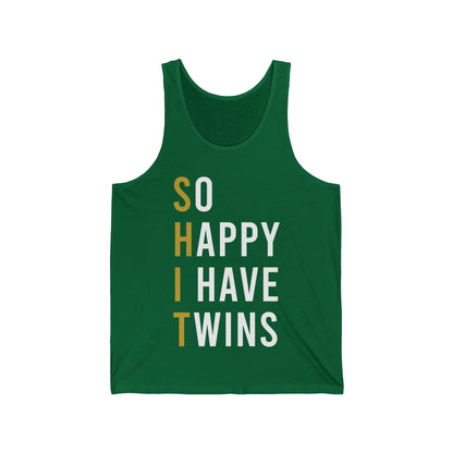 Funny So Happy I Have Twins Parent Mom Dad Saying Sarcastic Tank Top Women