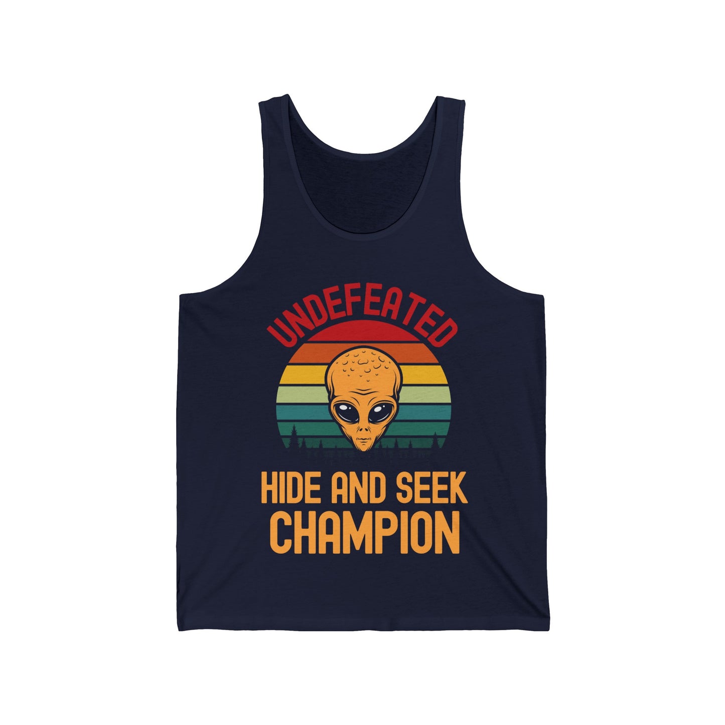 Alien Area 51 Hide and Seek Champion Fun Run Funny Tank Tops