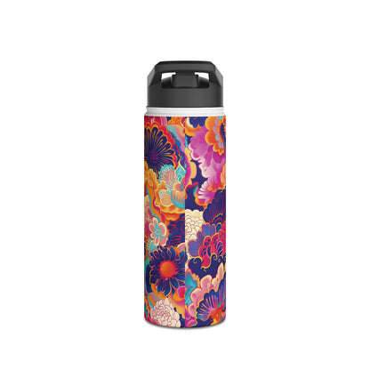 Manga Pattern Stainless Steel Water Bottle with Twist-on Lid and Double-Wall Vacuum Insulation