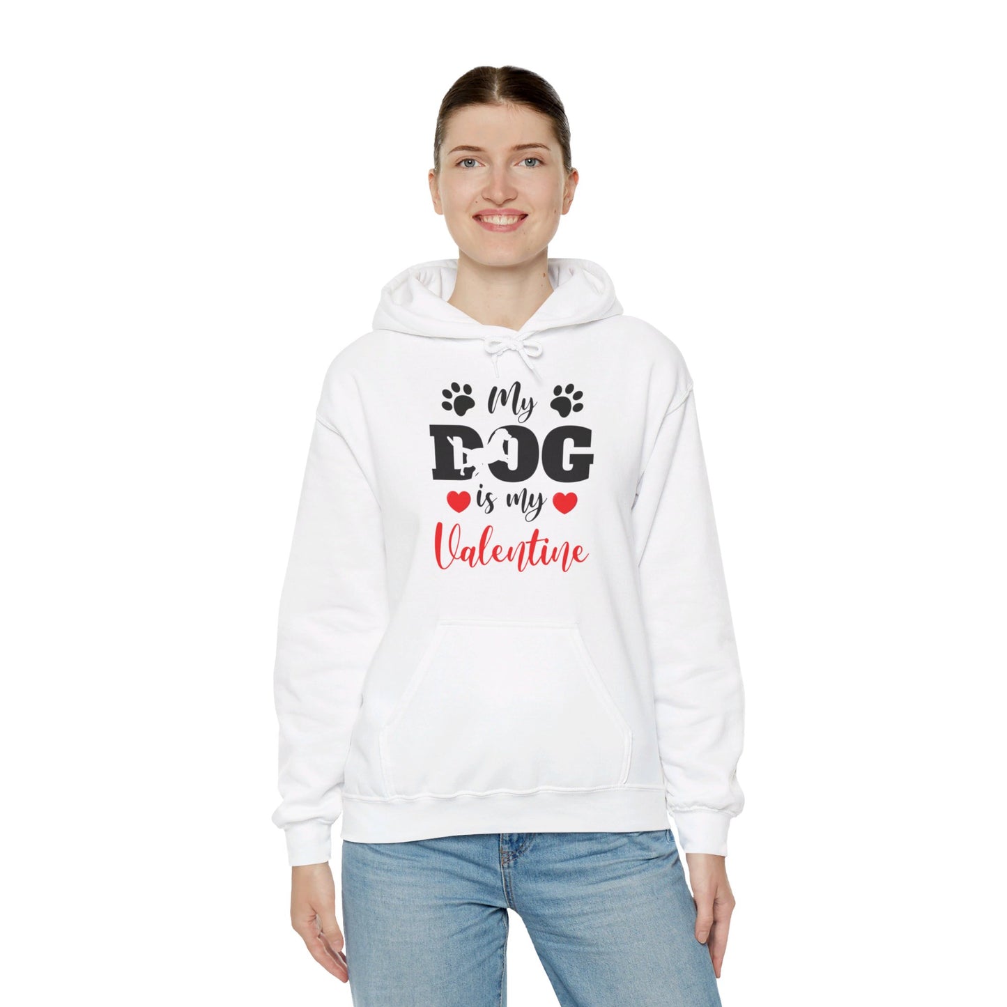 Funny My Dog is My Valentine Dog Lovers Hoodie For Men Women Hoodie