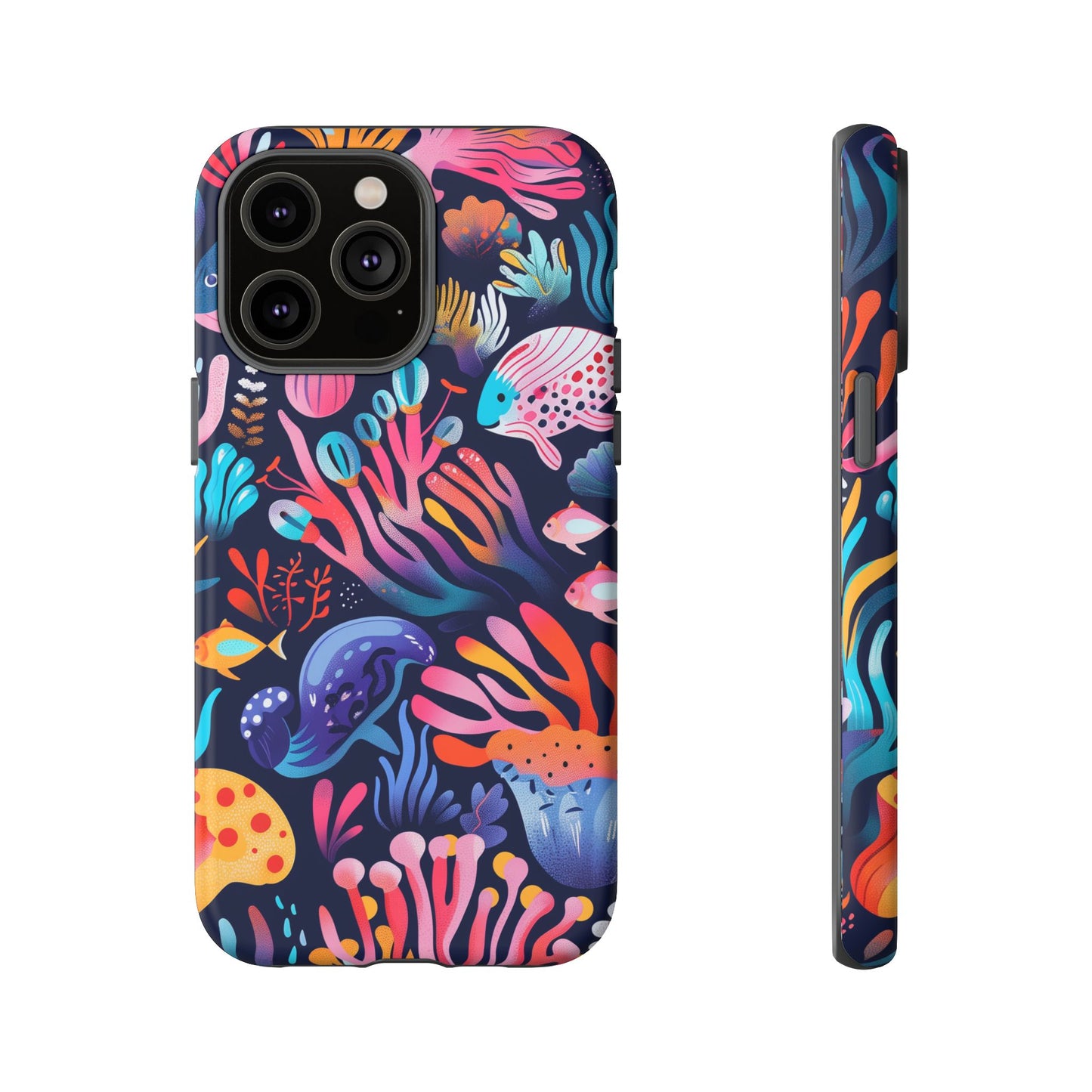 Underwater World Pattern iPhone 13 14 15 16 Pro Max Plus Case Wireless Charging Compatible Tough Cases Protection, Magnetic Phone Case for iPhone Classic Series