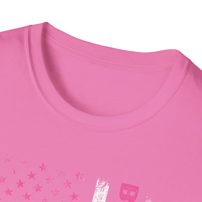 Back The Pink USA Flag Pink Breast Cancer Awareness October Tshirt