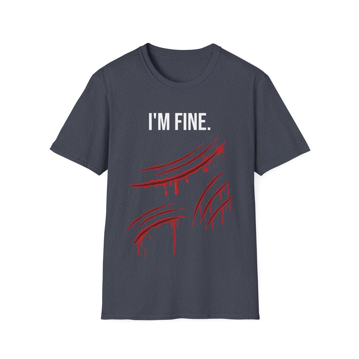 Tiger Claws I'm Fine Bloody Zombie Scary Halloween Costume T-Shirt Men Women