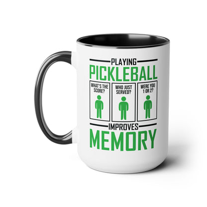Funny Playing Pickleball Improves Memory Dink Player Coffee Mug