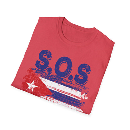 SOS Cuba Cuban Flag Shirt Man Cuban T-Shirt for Men Women