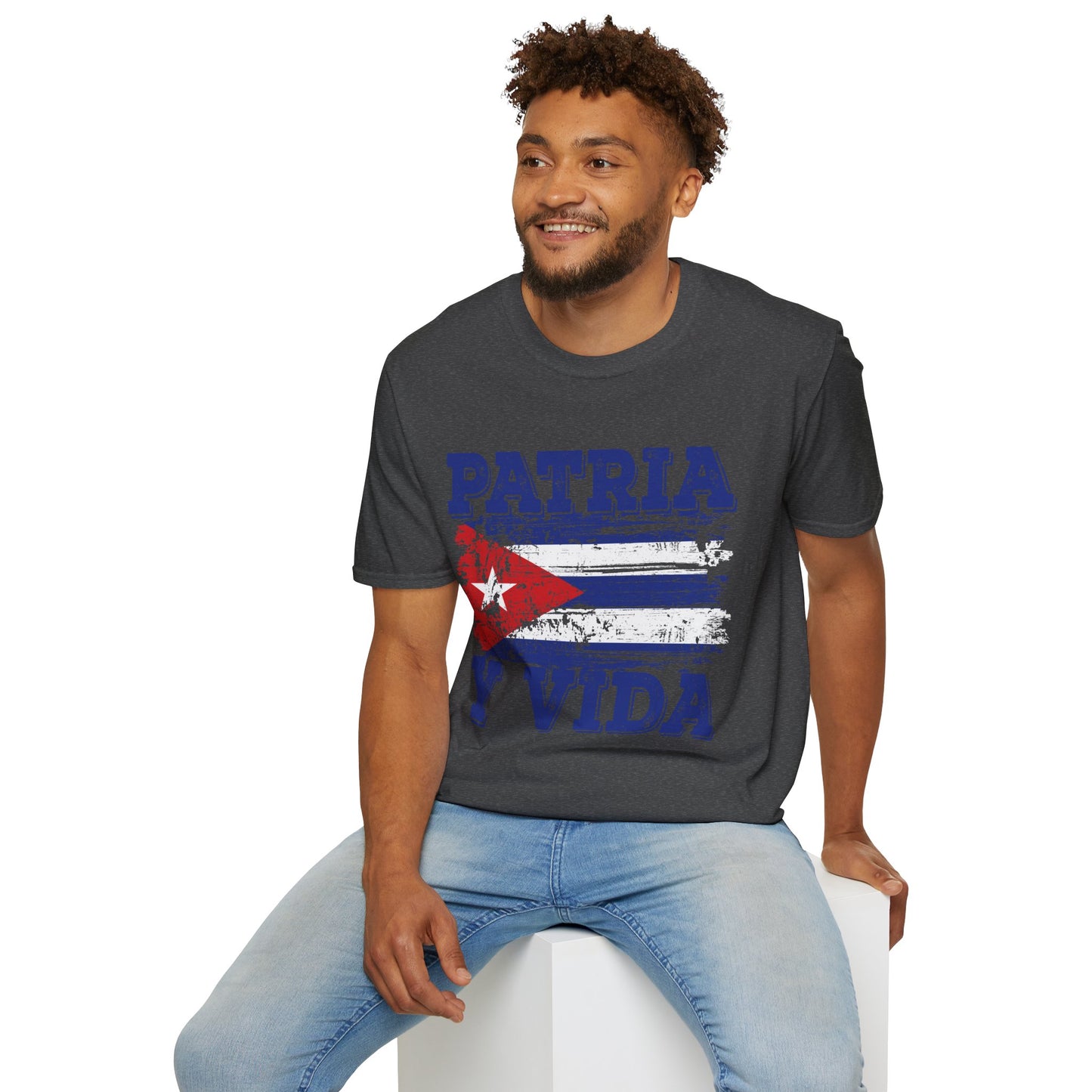 Cuba Patria y Vida Flag Distressed Vintage Cuban Flag T-Shirt For Men Women