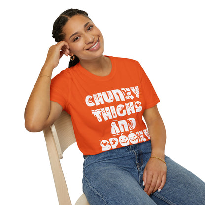 Funny Chunky Thighs and Spooky Vibes Halloween Women's T-Shirt