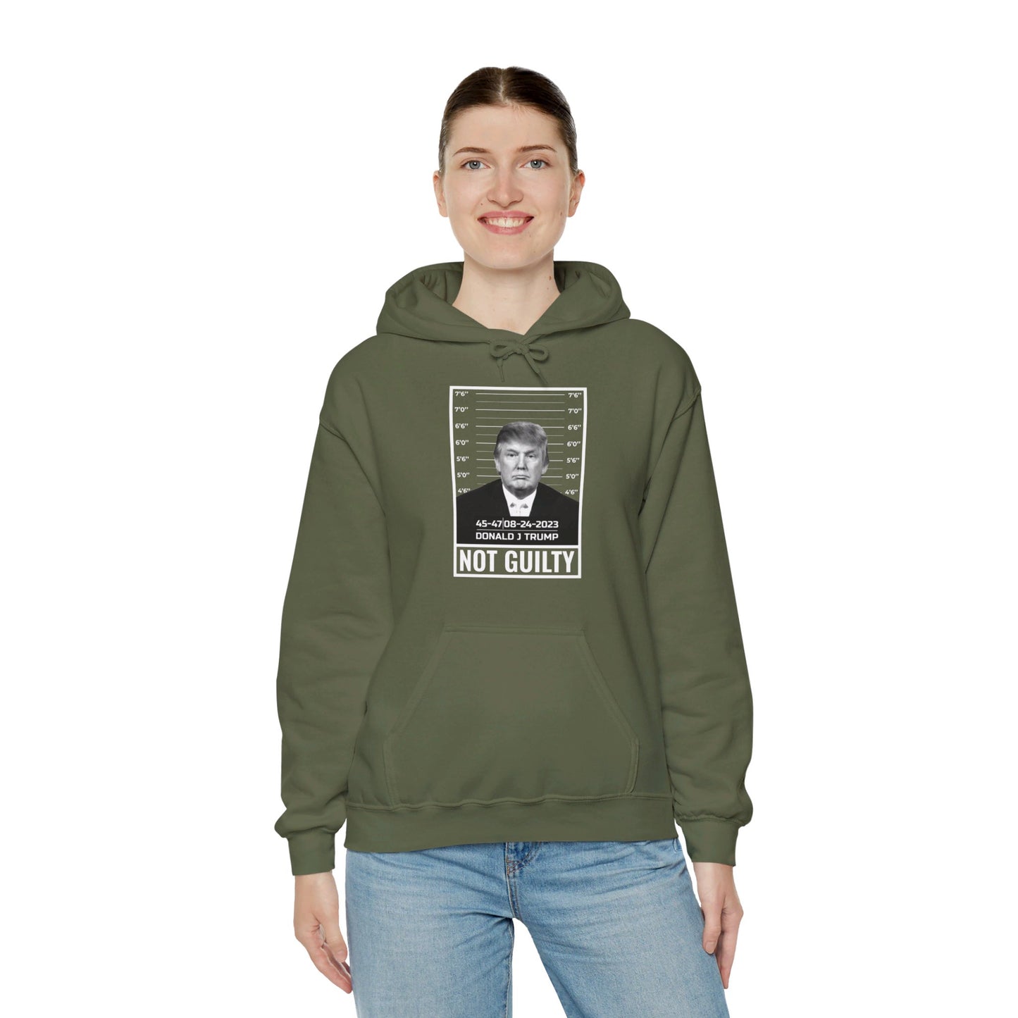 Donald Trump Police Mugshot Not Guilty President Legend 45 47 Hoodie For Men Women Hoodie