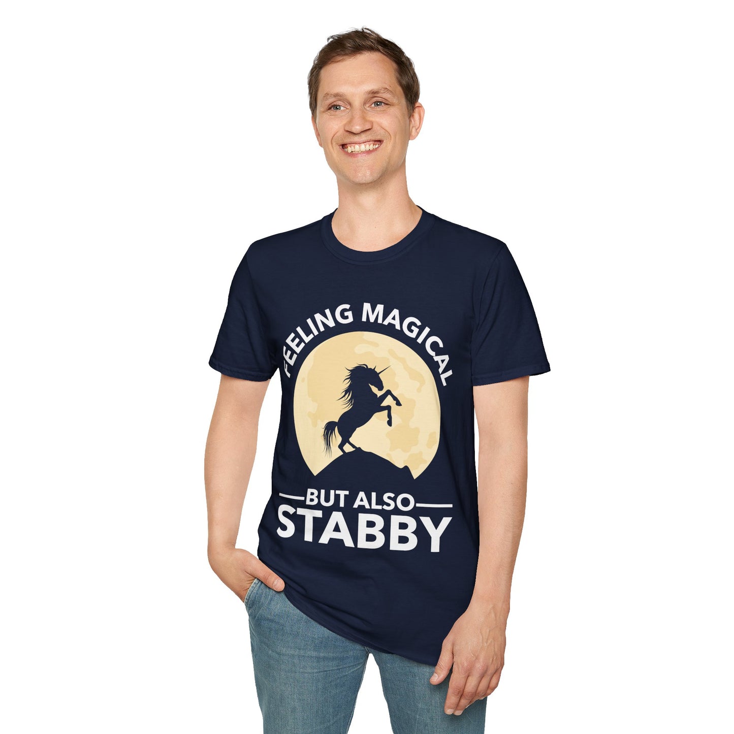 Funny Feeling Magical But Also Stabby Unicorn Lovers T-Shirt Men Women