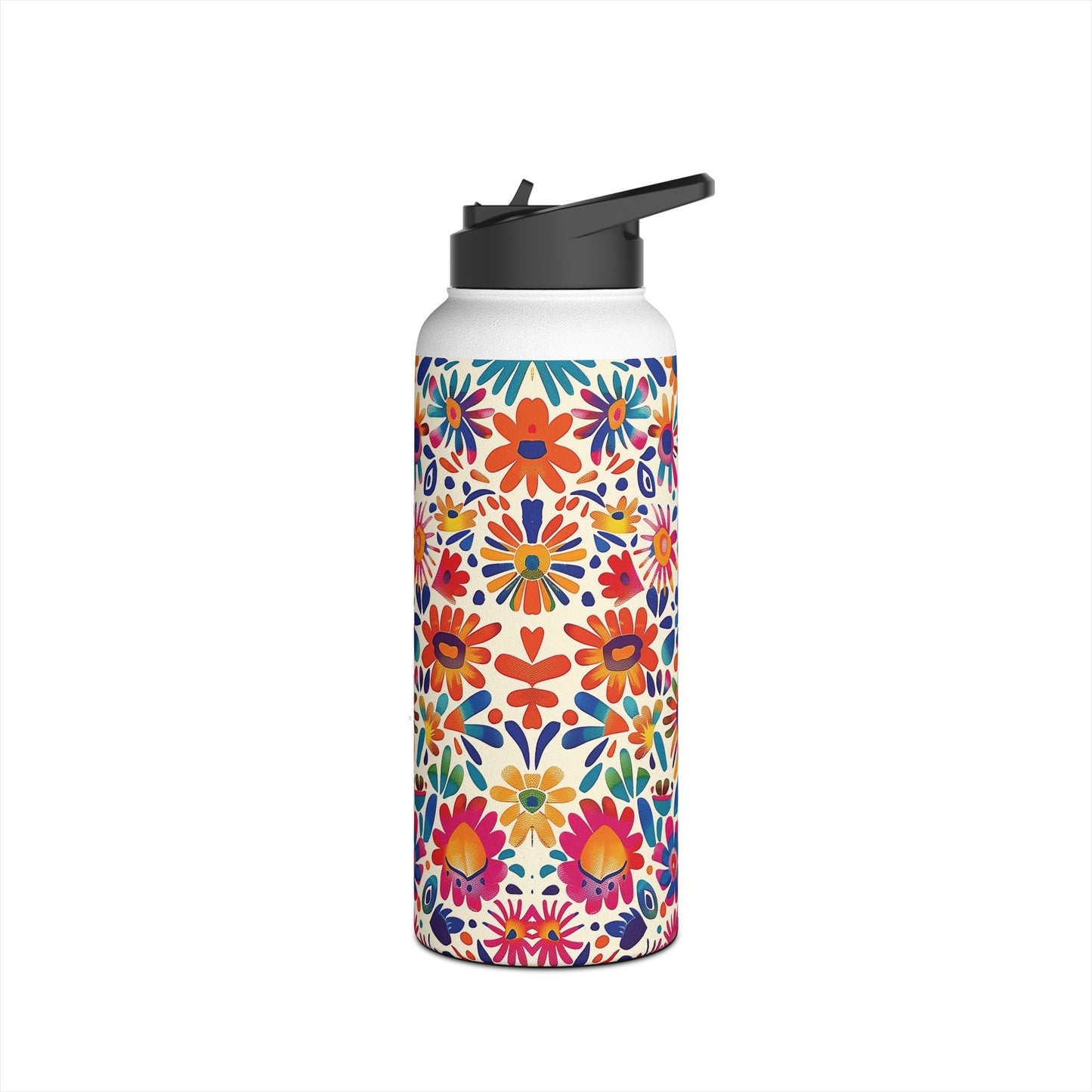 Fiesta Fiesta Pattern Stainless Steel Water Bottle with Twist-on Lid and Double-Wall Vacuum Insulation