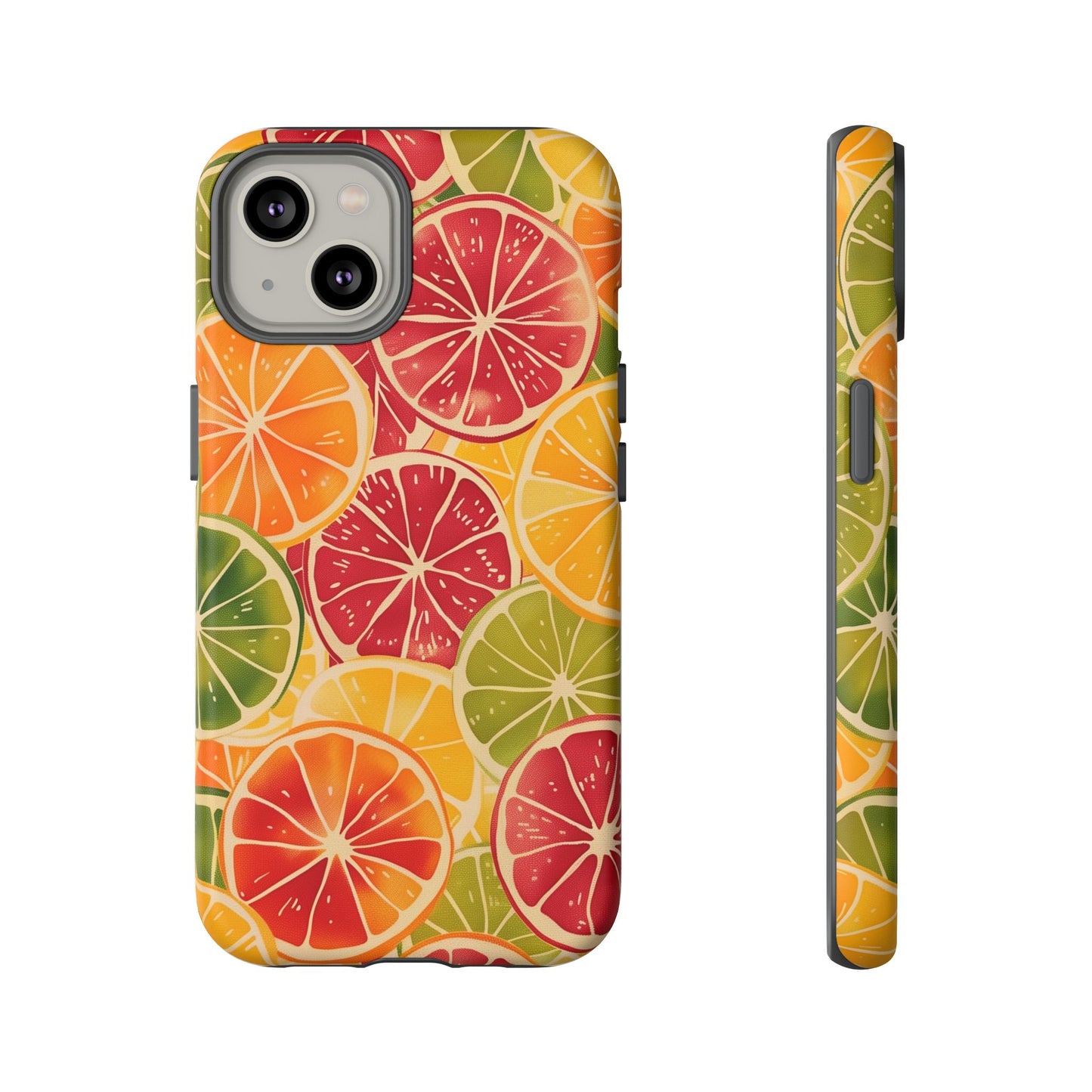 Citrus Burst Vibrant Color Pattern iPhone 13 14 15 16 Pro Max Plus Case Wireless Charging Compatible Tough Cases Protection, Magnetic Phone Case for iPhone Classic Series