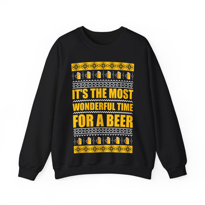 Funny Its The Most Wonderful Time For A Beer Xmas Christmas Jumper Sweatshirt