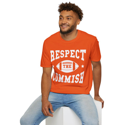 Funny Respect The Commish Fantasy Football Champ Top Best Ever Commish T-Shirt Men Women