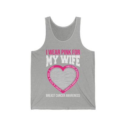 Husband Men I Wear Pink for My Wife Breast Cancer Awareness Tank Tops