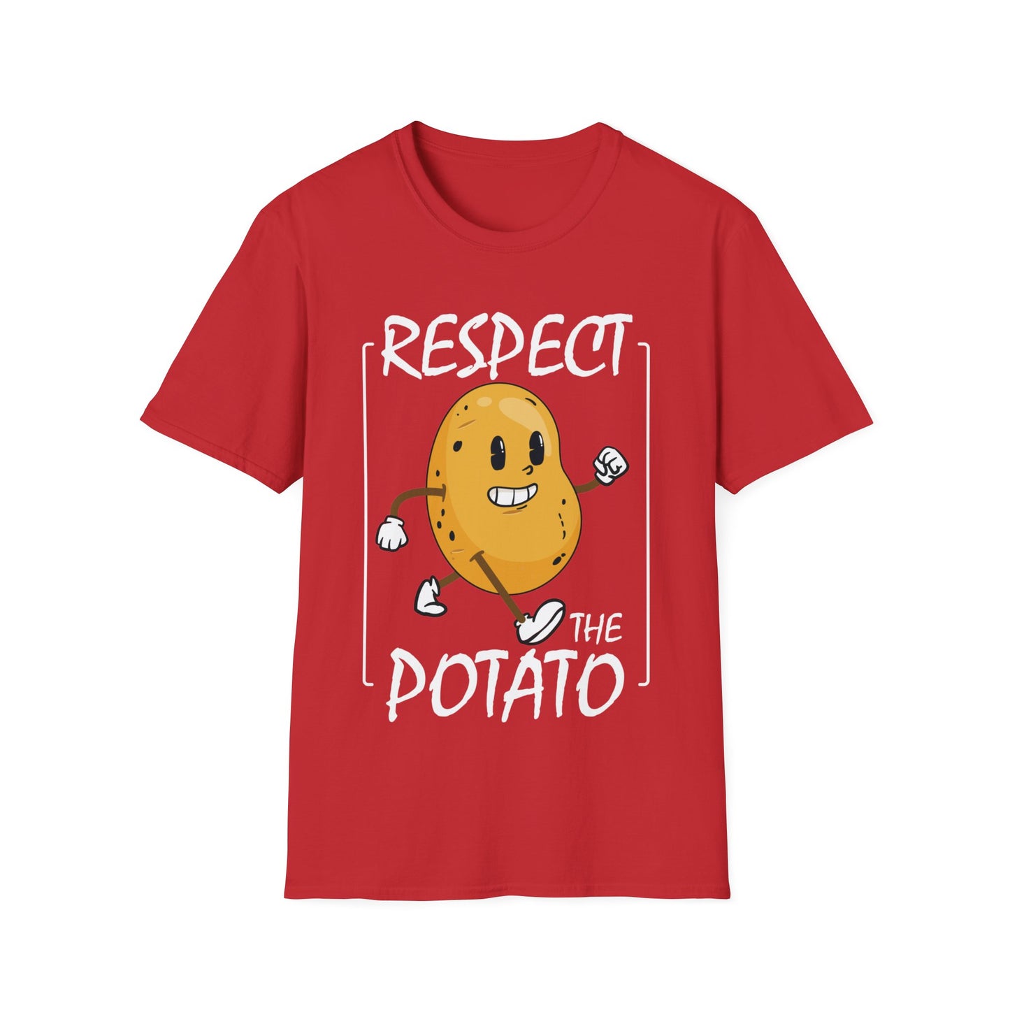 Funny Respect The Potato Gift Men Cute Root Vegetable Lovers Vegan T-Shirt For Men Women T-Shirt