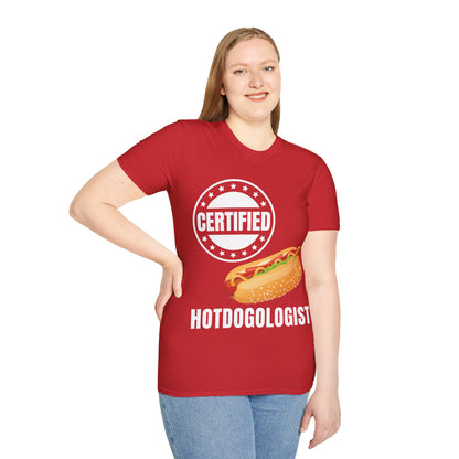 Certified Hotdogologist Hotdog Cool Sausage Hot Dog Lover T-Shirt For Men Women T-Shirt