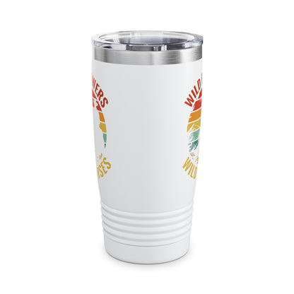 Wild Flowers and Wild Horses Vintage Sunset Country Cowgirl Cowboy Tumbler For Men Women Tumbler