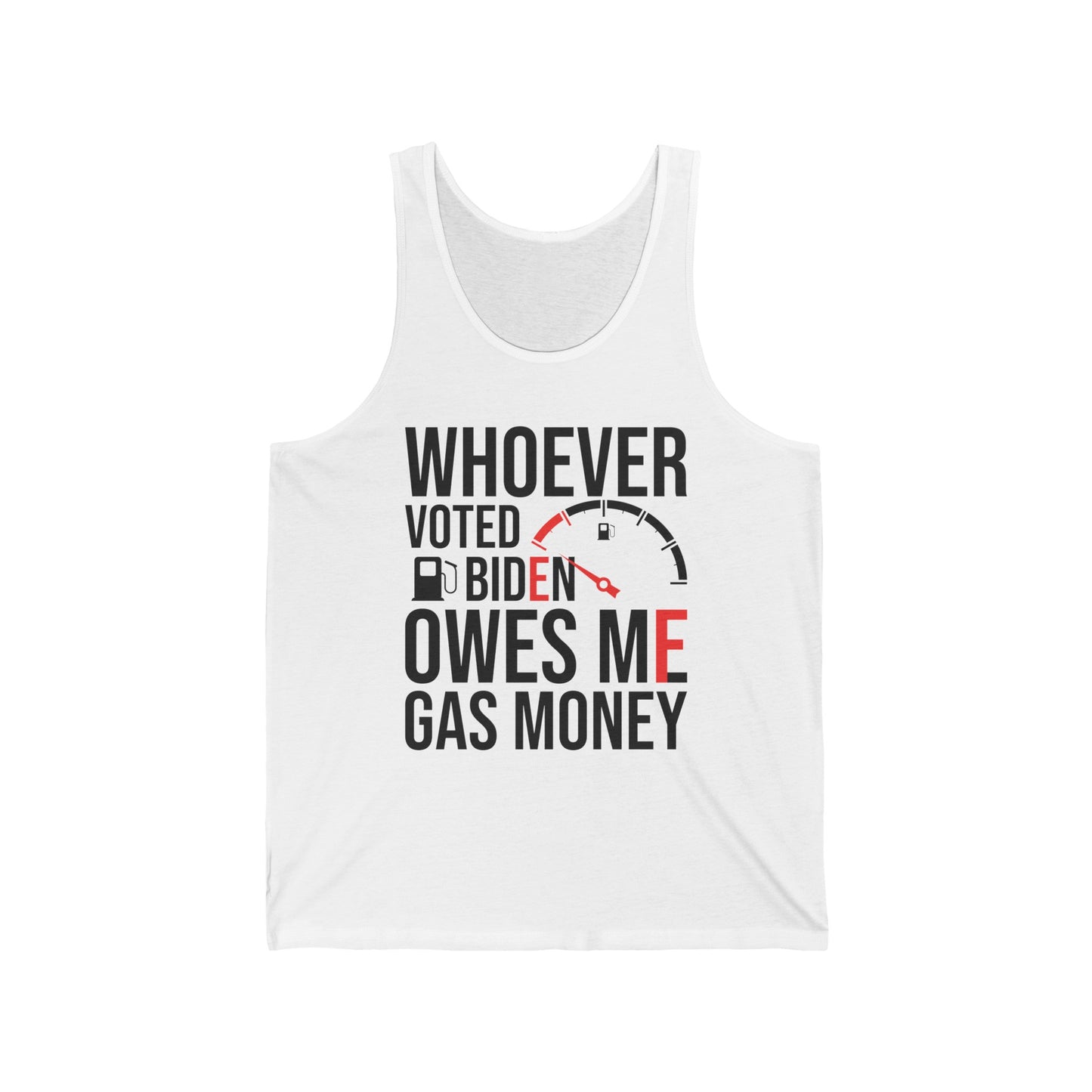 Funny Whoever Voted Biden Owes Me Gas Money Political Humor Tank Tops Men Women