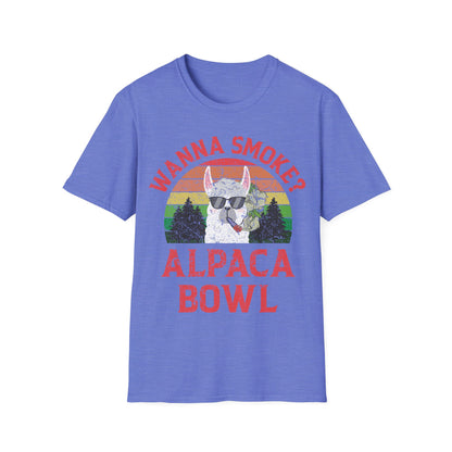 Funny Wanna Smoke Alpaca Bowl, Cute Weed Pun Marijuana T-Shirt