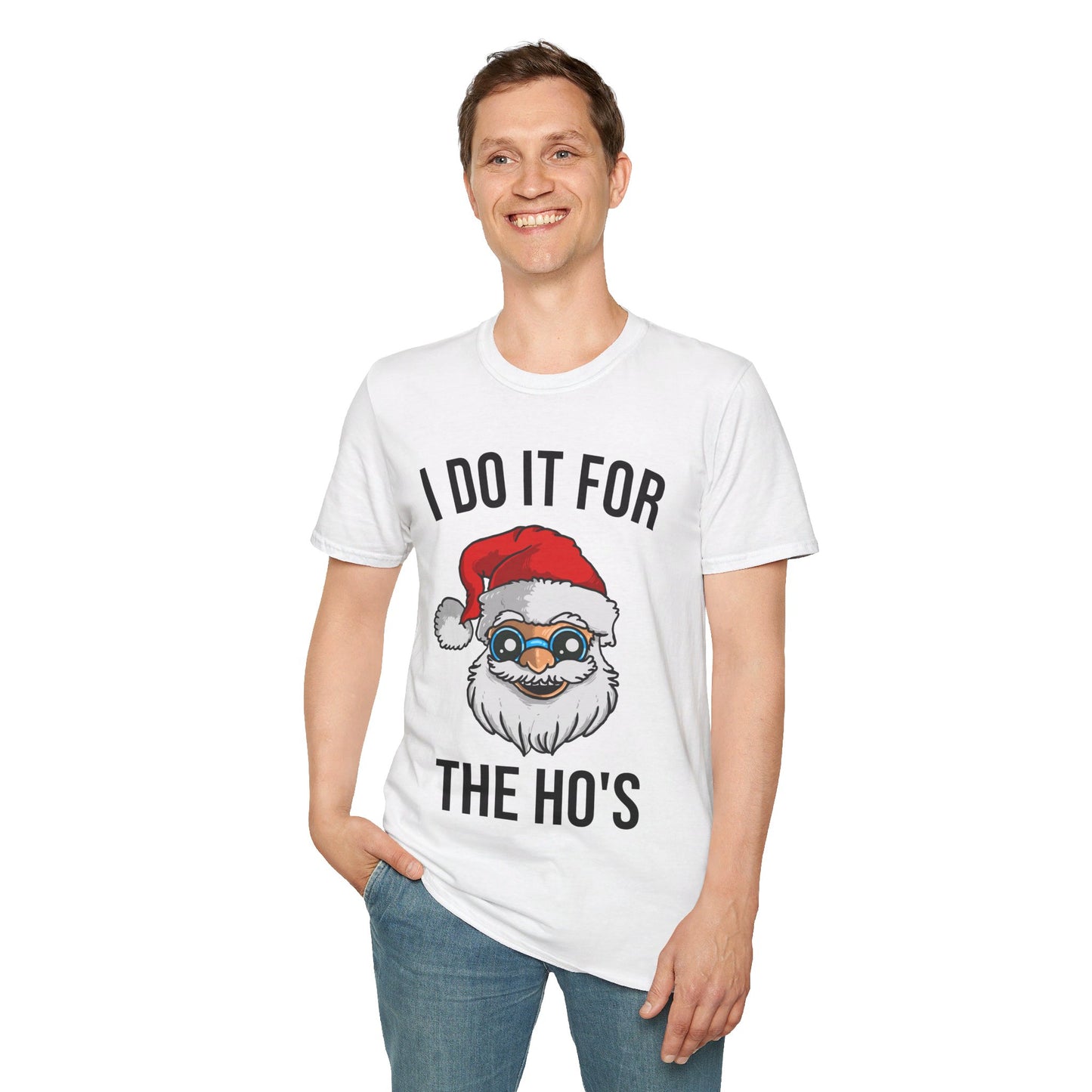 Funny Santa I Do It For The Ho's Christmas Xmas T-Shirt Men Women