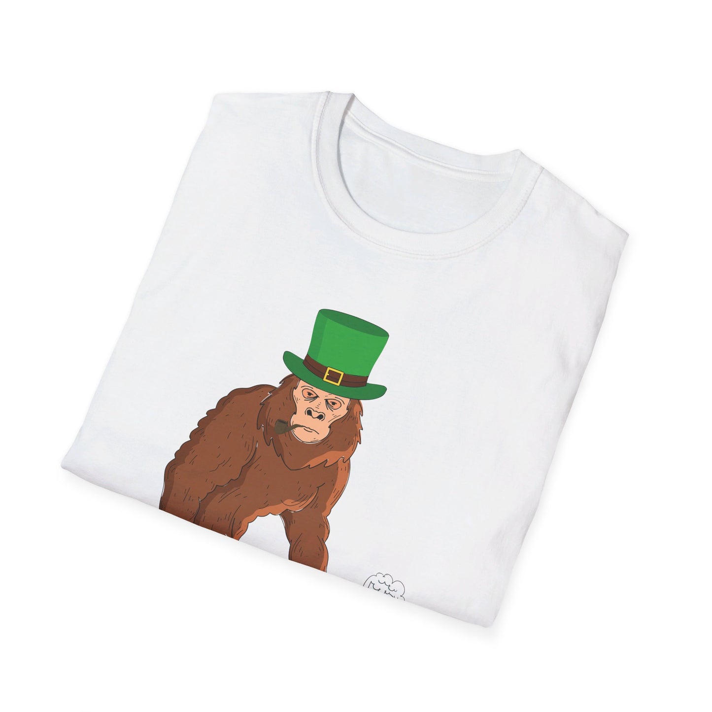 Funny Leprechaun Bigfoot St Patricks Day Sasquatch Irish Flag T-Shirt For Men Women T-Shirt