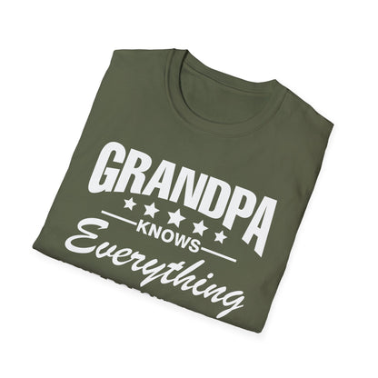 Grandpa Knows Everything Funny Gift For Father's Day Grandfather T-Shirt