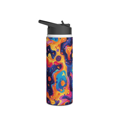 Galactic Explosion Pattern Stainless Steel Water Bottle with Twist-on Lid and Double-Wall Vacuum Insulation