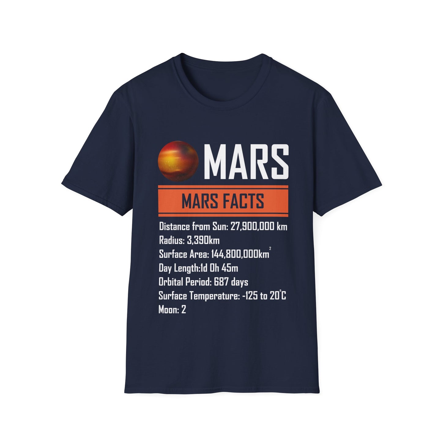 Mars Facts About Mars Planet Space Lover T-Shirt Men Women