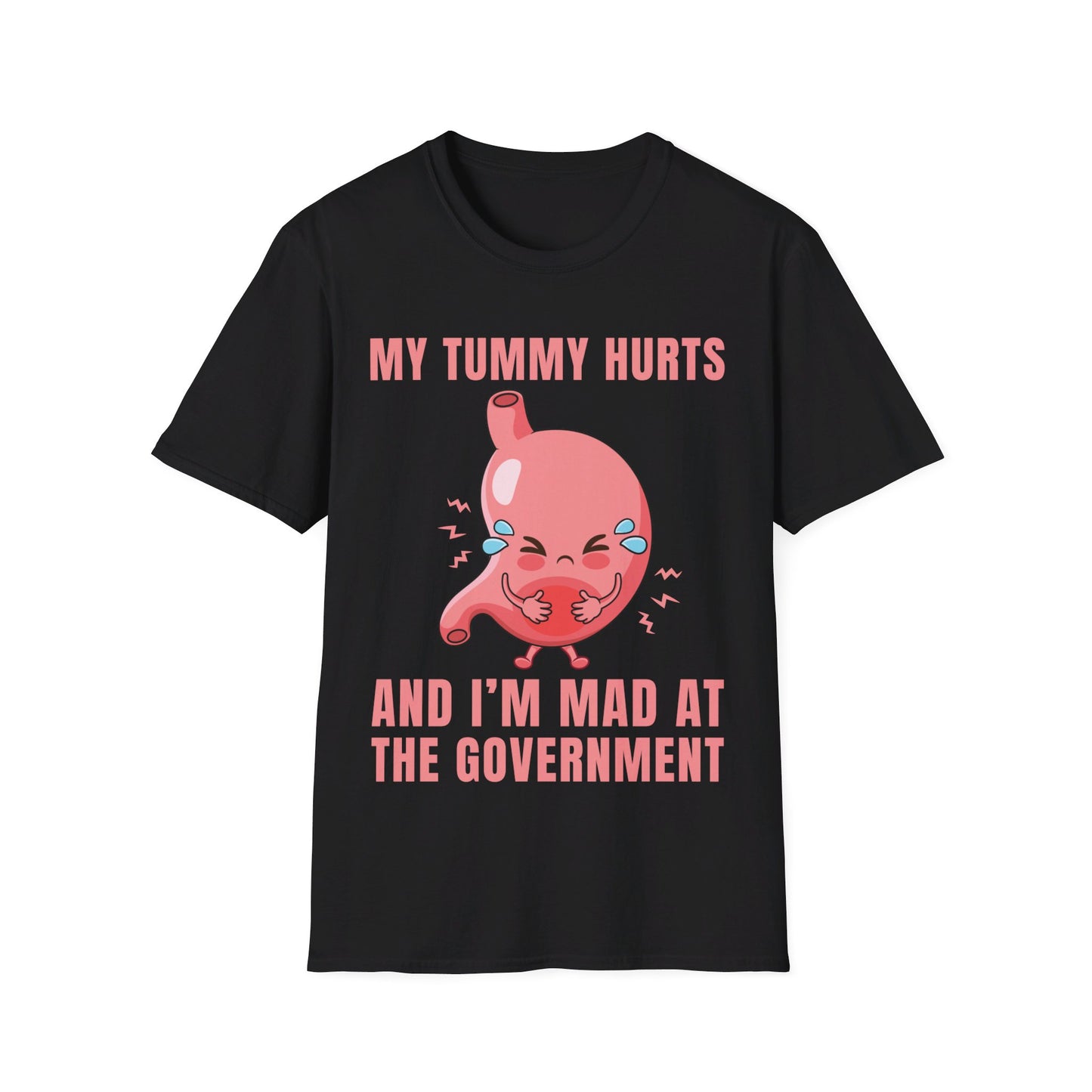 Funny My Tummy Hurts And I'm MAD At The Government Meme Sarcastic T-Shirt