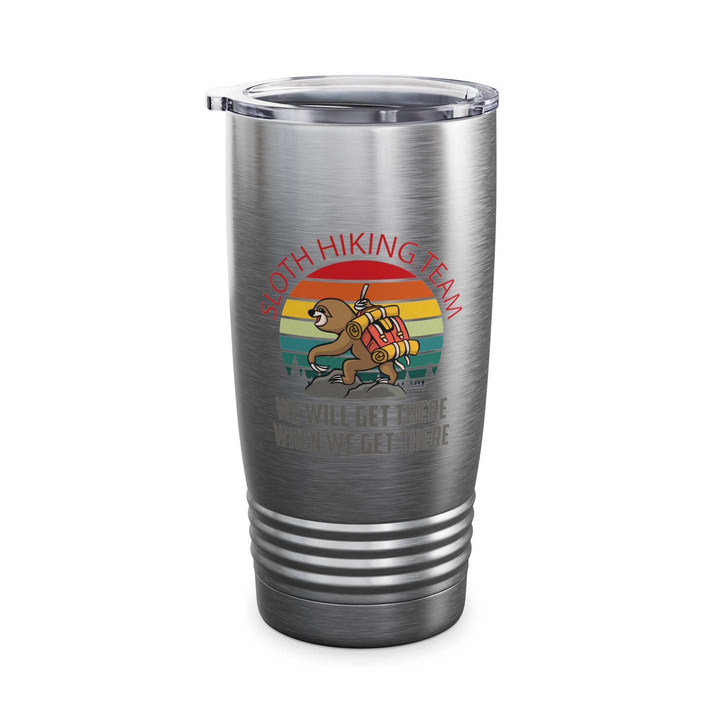 Retro Sloth Hiking Team We'll Get There When We Get There Hikers Hiking Tumbler