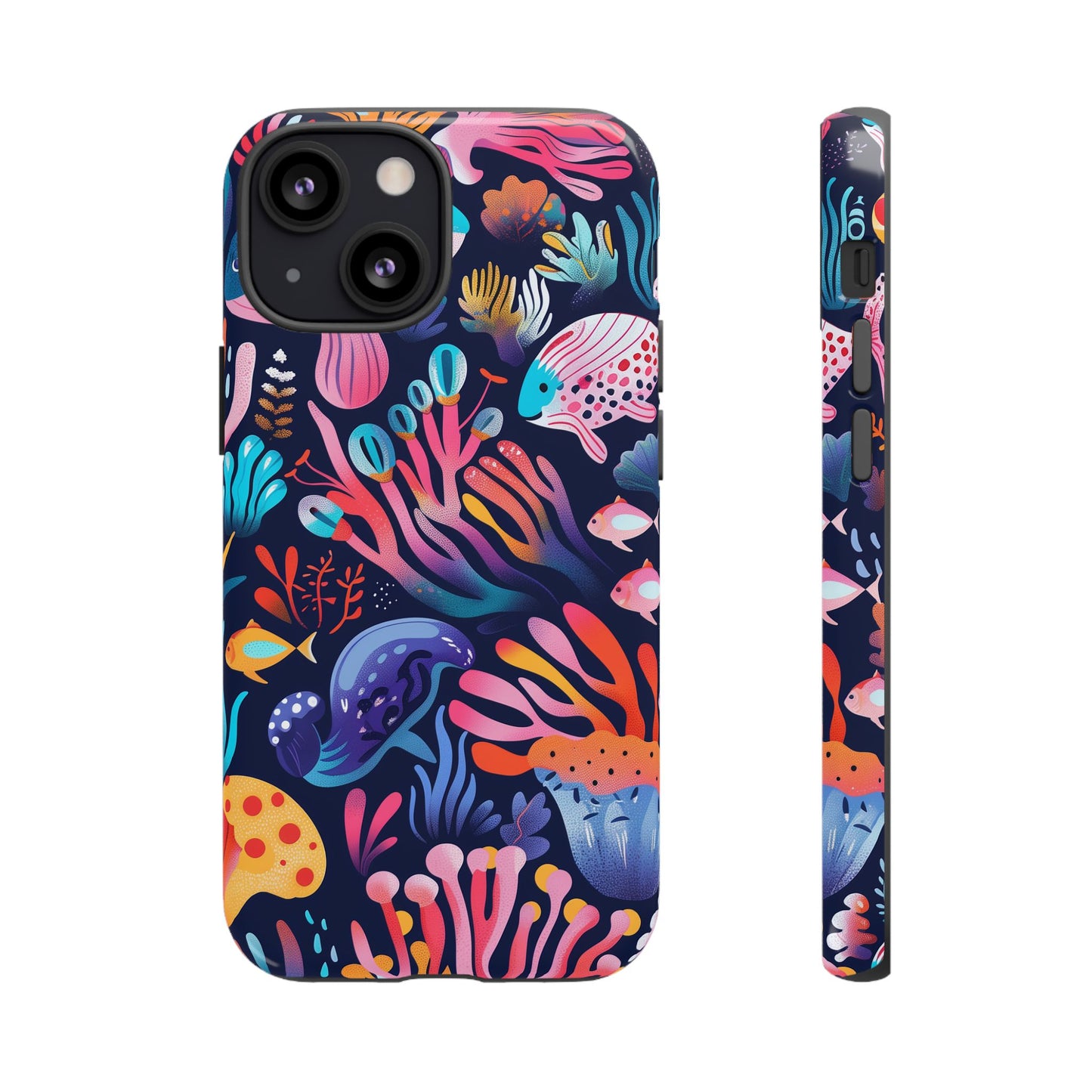 Underwater World Pattern iPhone 13 14 15 16 Pro Max Plus Case Wireless Charging Compatible Tough Cases Protection, Magnetic Phone Case for iPhone Classic Series