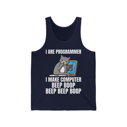 Funny I Are Programmer I Make Computer Beep Boop Cute Cat Tank Top For Men Women Tank Top