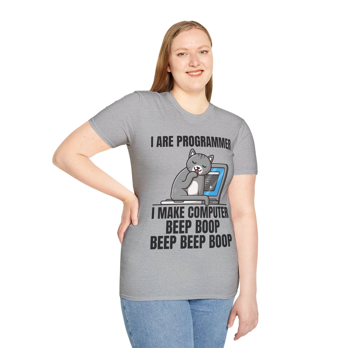 Funny I Are Programmer I Make Computer Beep Boop Cute Cat T-Shirt For Men Women T-Shirt