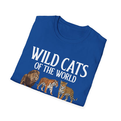 Wild Cats Animals of The World Educational Wild Animal Lover T-Shirt