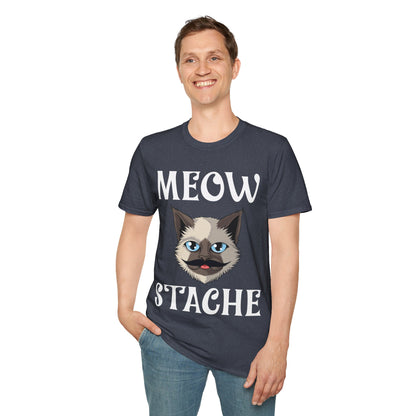 Meowstache Cat Mustache Moustache Beard Bearded Kitten Lovers T-Shirt For Men Women T-Shirt