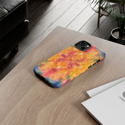 Tie-Dye Dream Pattern iPhone 13 14 15 16 Pro Max Plus Case Wireless Charging Compatible Tough Cases Protection, Magnetic Phone Case for iPhone Classic Series