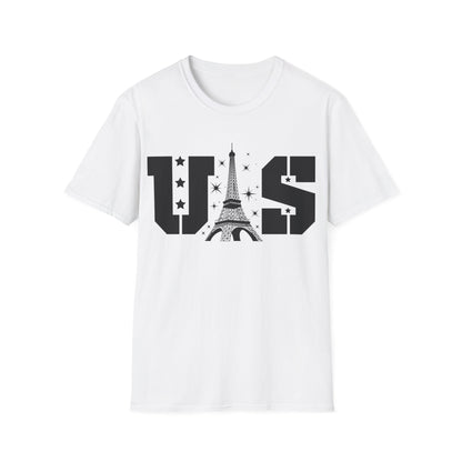 USA Eiffel Tower 2024 Summer Sports Patriotic Supporter T-Shirt For Men Women T-Shirt