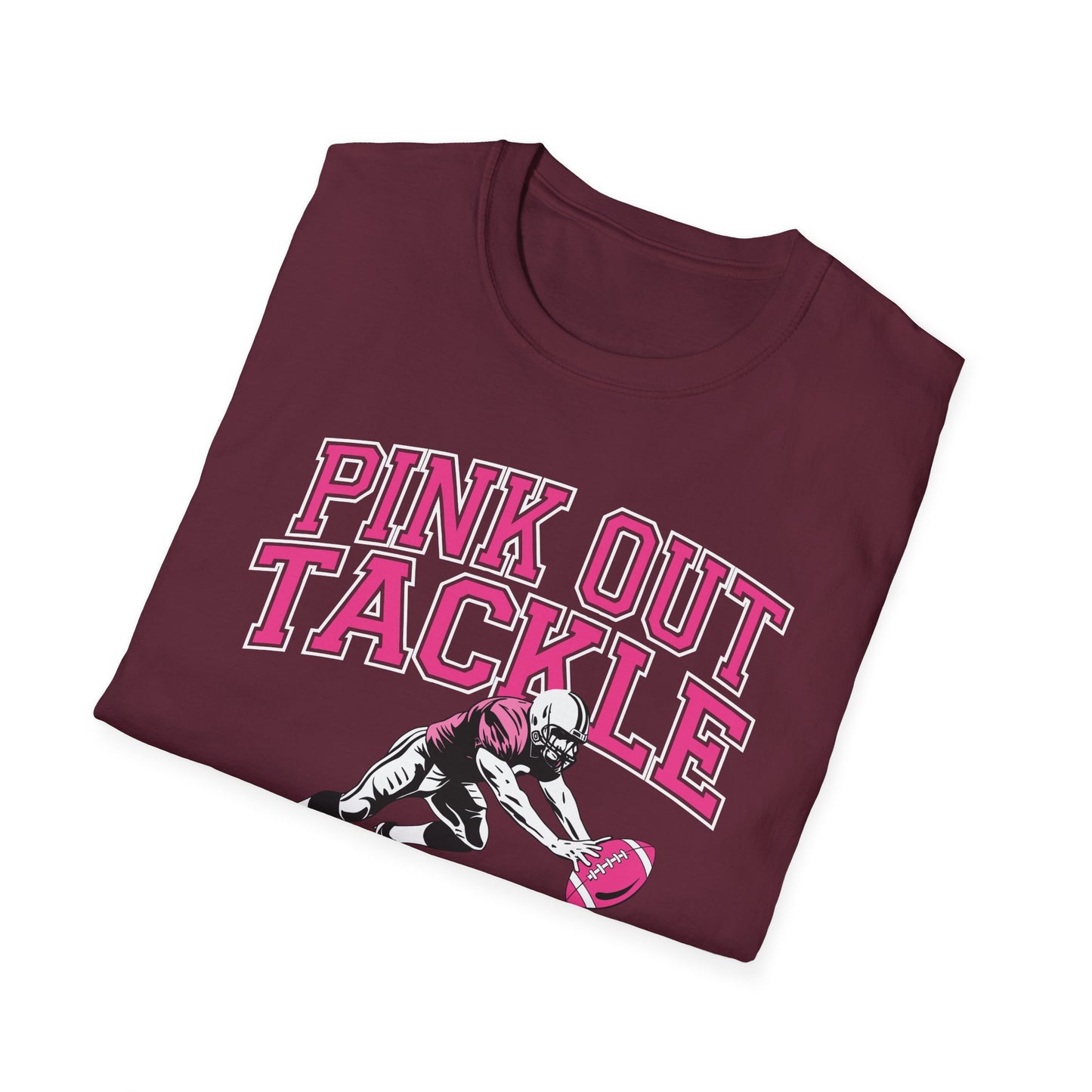 Funny Pink Out Tackle Breast Cancer Awareness American Football T-Shirt For Men Women