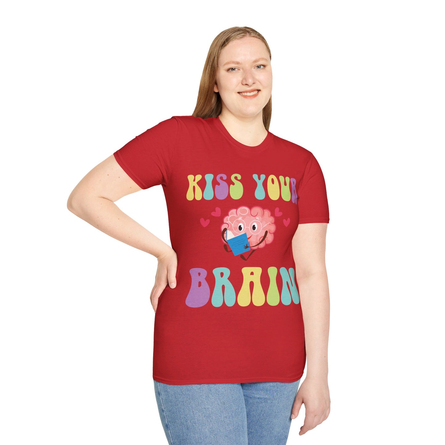 Funny Back To School Kiss Your Brain Cute Teacher Appreciation T-Shirt For Men Women T-Shirt