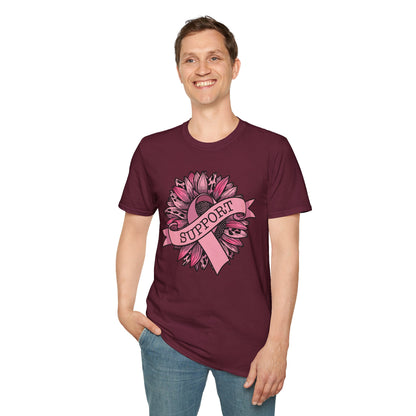 Sunflower Pink Breast Cancer Awareness Women Warrior T-Shirt For Men Women
