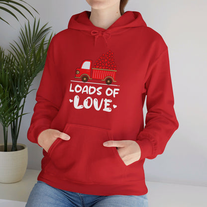 Funny Loads of Love Tractor Cute Valentines Day Truck Hoodie