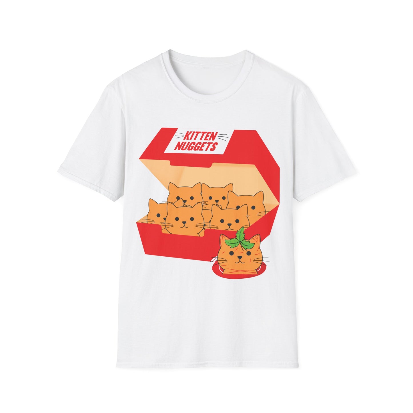 Funny Kitten Nuggets Food Pun Cat Lover Gift Chicken Nuggets T-Shirt For Men Women T-Shirt