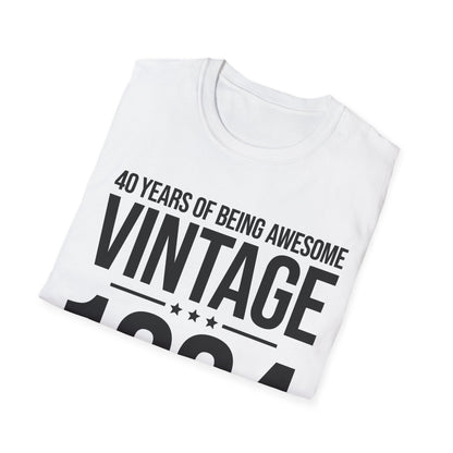 40 Year Old Gifts Vintage 1984 40 Years Awesome 40th Birthday T-Shirt