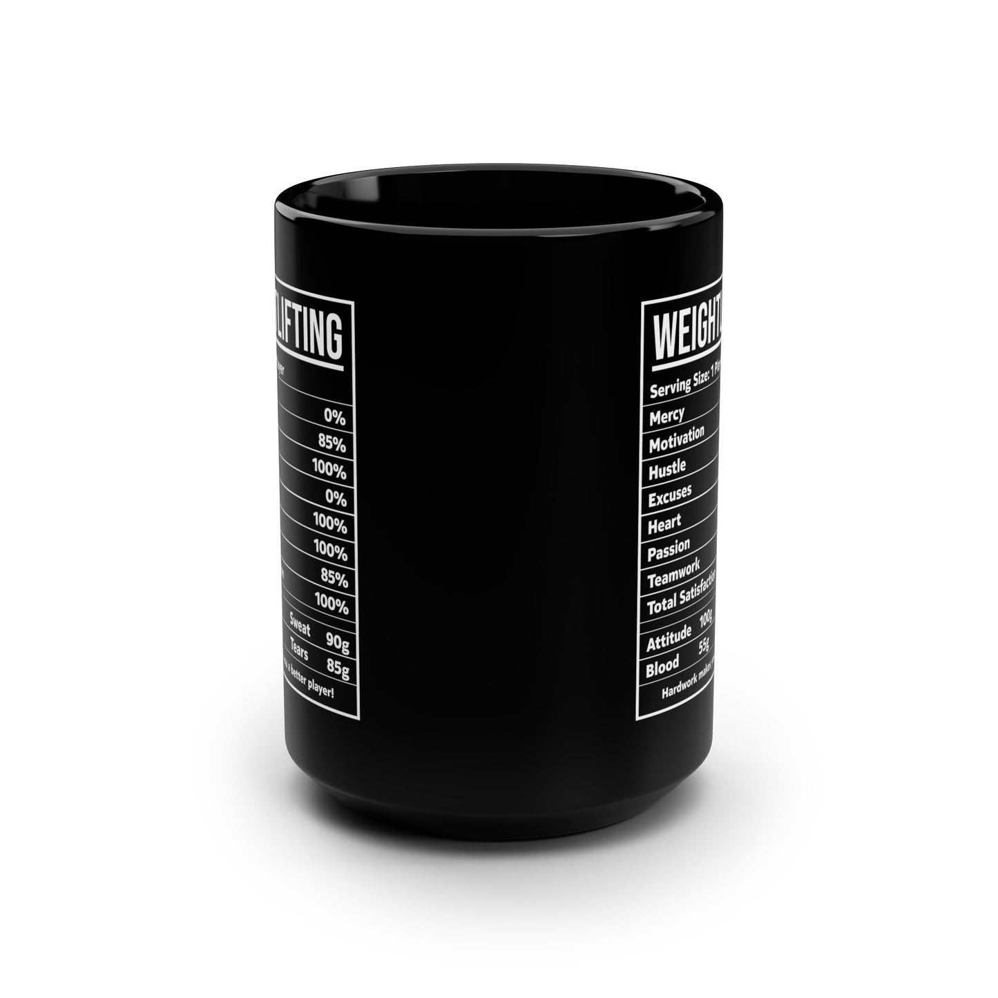 Funny Weightlifting Nutrition Facts Bodybuilding Coffee Mug Men Women