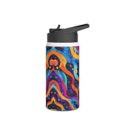 Planetary Parade Vibrant Pattern Stainless Steel Water Bottle with Twist-on Lid and Double-Wall Vacuum Insulation